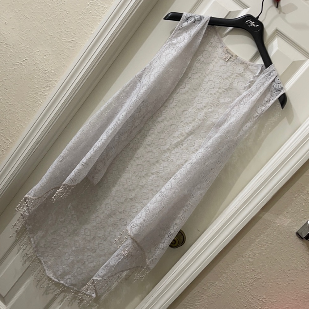 Lace fringe vest